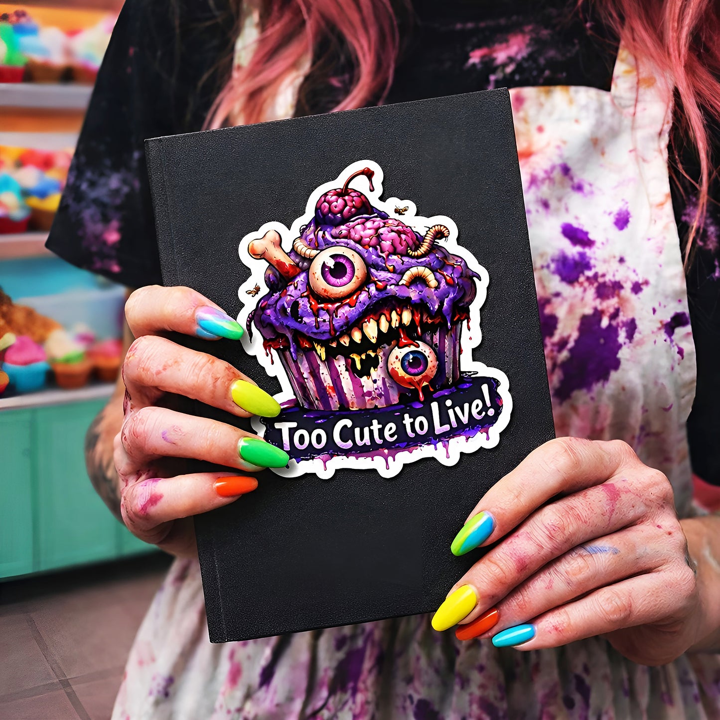 Too Cute to Live Vinyl Sticker