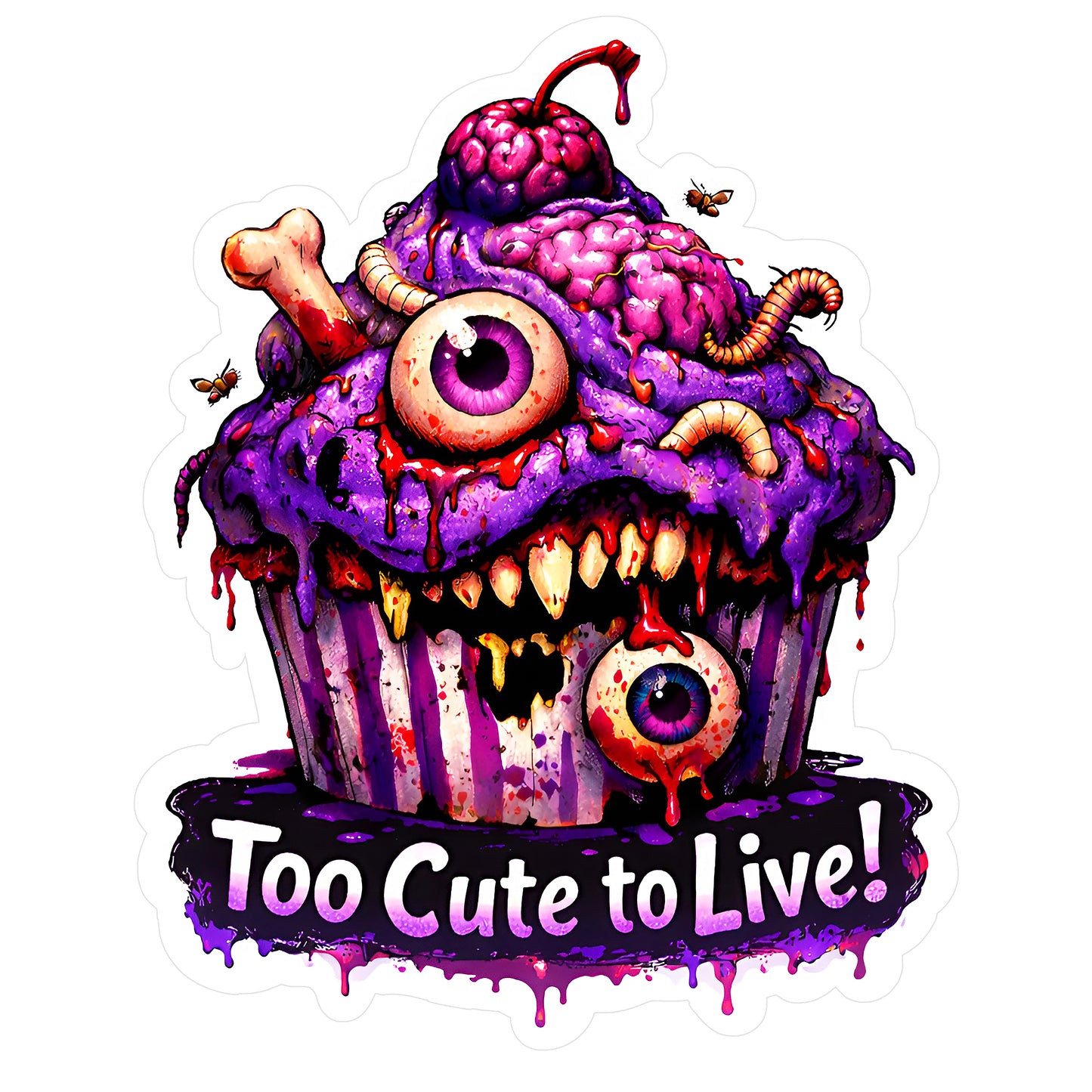 Too Cute to Live Vinyl Sticker