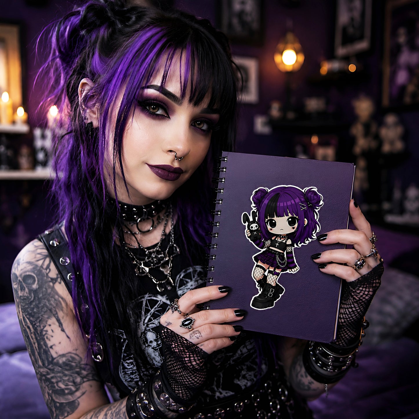 Velvet Hexheart Vinyl Sticker