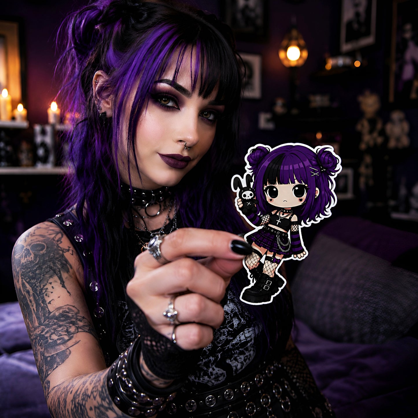 Velvet Hexheart Vinyl Sticker