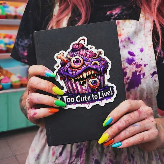 Too Cute to Live Vinyl Sticker